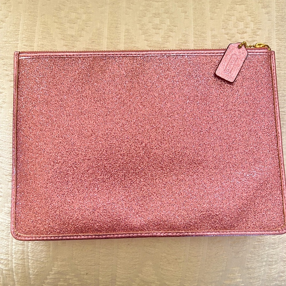 Pink sparkly Coach wristlet - Picture 3 of 6